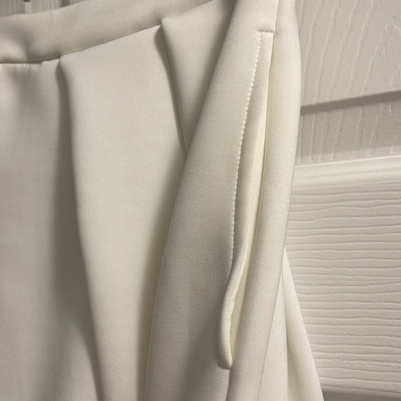 Pink Tartan Neoprene White Skirt with Pockets - Picture 2 of 6